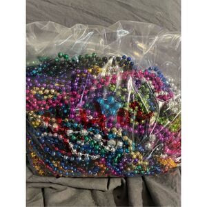 Mardi Gras Parade Party Rainbow Multicolor Bead Necklaces Lot 4lbs 4oz Bag Full